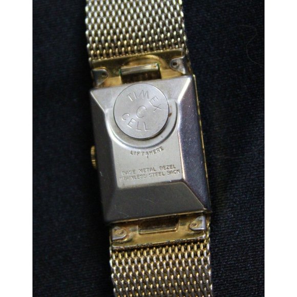 Vtg 70s Timex Cell Electric Wrist Watch FOR PARTS Milanese Stainless Steel Woman - Picture 4 of 5